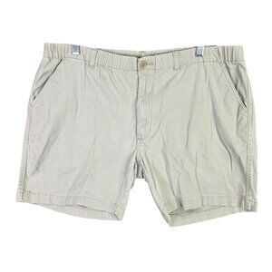 Mens Southern Pines Beige Chino Shorts Elastic Waist Cotton Stretch 7" Inseam M